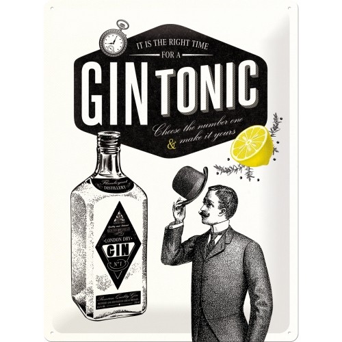 Blechschild Gin Tonic, 40x30 cm