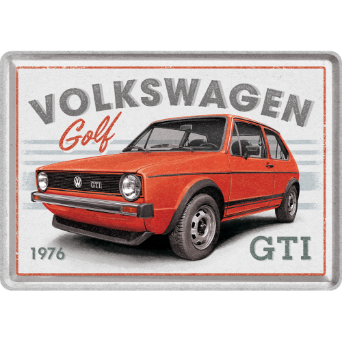 Blechpostkarte Volkswagen VW Golf - GTI 1976
